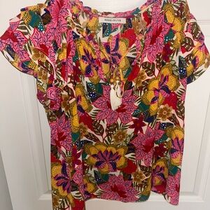 Rose & Olive Vibrant Floral Blouse - Pink, Yellow, Green
